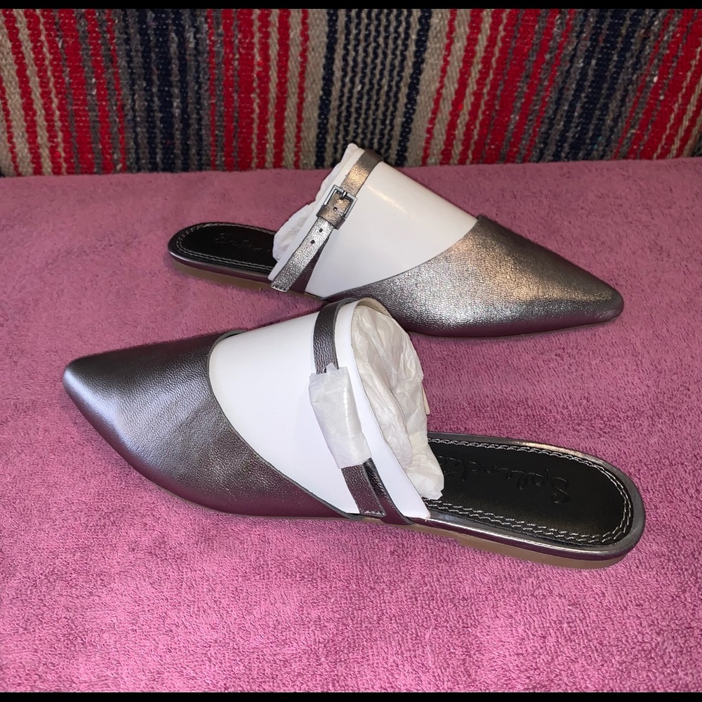 Splendid Latisha Flats Pewter/Silver flats Mary Jane mule pointed toe size 7.5 - Picture 3 of 7